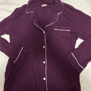 Eberjey Small Purple Button-Up Pajama Top
